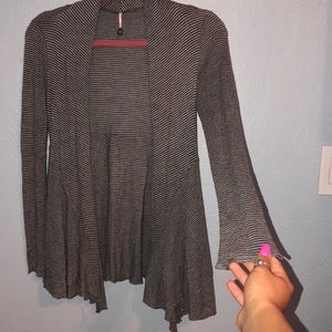 Grey layered, oversized cardigan